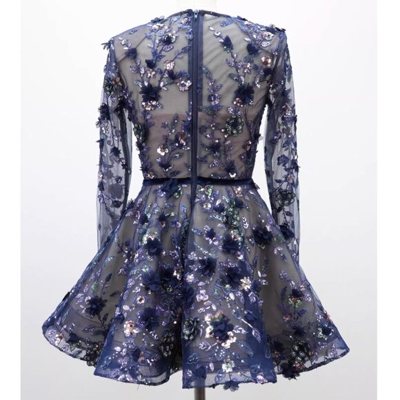 Bronx and Banco Talulah Mini Dress - Navy Blue Multi Sequin Party Cocktail - Picture 4 of 8